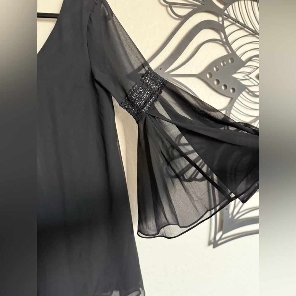 UMGEE Bella Black Bell Sleeve Mini Dress - Small - Picture 5 of 8